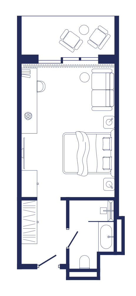 Планировка: Номер «Стандарт», 31,4 м²–33 м²